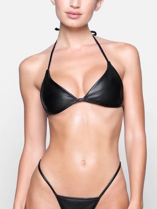 SKIMS Other - SKIMS Faux Leather Tie Bralette XS